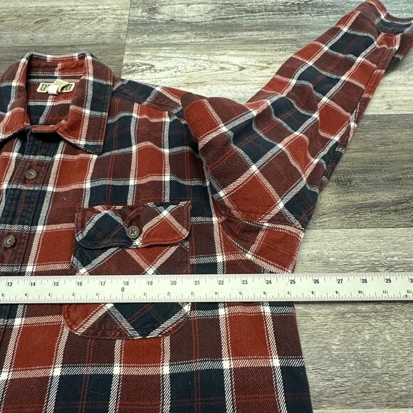 Duluth Trading Red Black Mens XLT Tall Flannel Cotton Plain Tartan Shacket Shirt - Picture 6 of 9